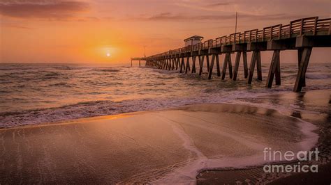 Warm Sunset At Venice Fishing Pier Florida Photograph By Liesl Walsh