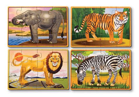 Wild Animals Puzzle In A Box 12 Pieces Melissa And Doug Puzzle