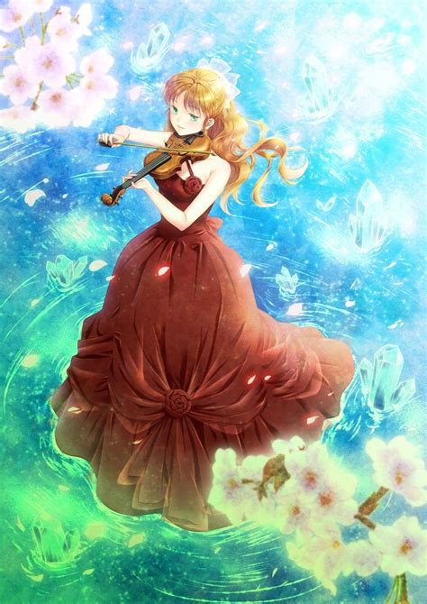 Violin Và Anime Girl 1621 Chibi Fille Manga Personnage