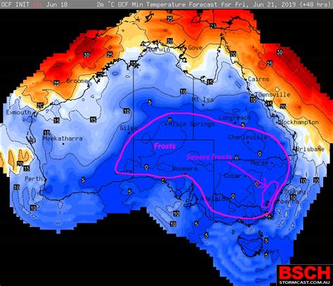 Winter Low Temperatures Hit Pretty Hard Across Large Parts Of Australia