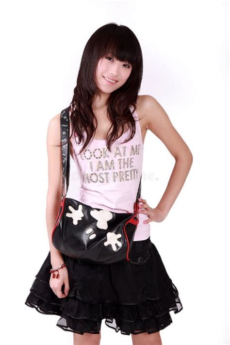 Asian Girl With Handbag Stock Photo Image Of Asia Casual 8477438