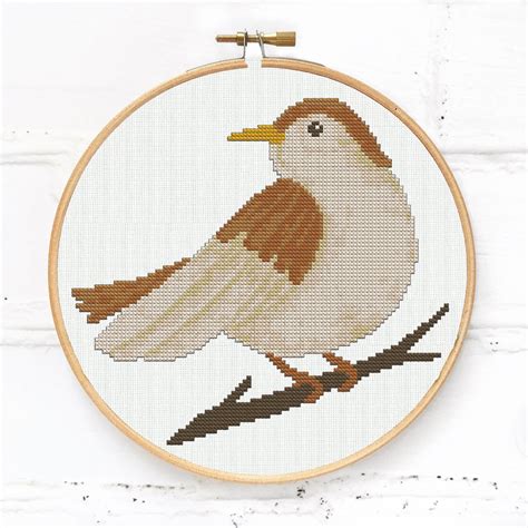 Bird Cross Stitch Pattern Modern Xstitch Chart For Embroidery Etsy