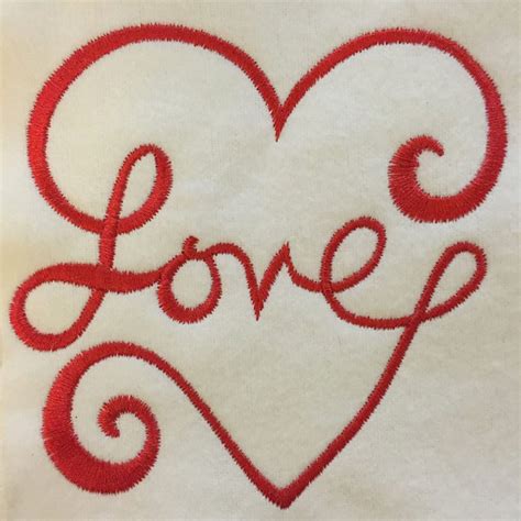 Love Heart Embroidery Design In 5 Sizes Sew Fluffy Machine Embroidery