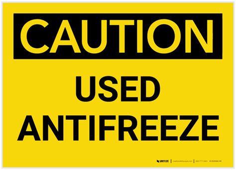 Caution Used Antifreeze Label