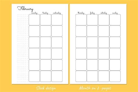 Printable A5 Undated Monthly Planner Month On 2 Pages Pdf Undated