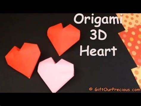#Origami 3D Heart - How To Fold A Puffy 3D #Heart for your ...