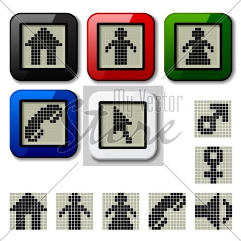 Vector Lcd Display Pixel Symbols Illustration 3169 My Vector Store