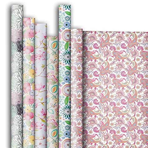 Premium T Wrap Roll Assortment Floral Designs 6 Rolls