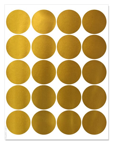 Shiny Gold Foil 2 Inch Diameter Circle Labels For Laser Printers With