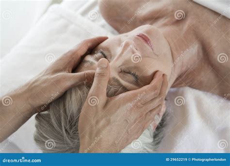 Senior Woman Receiving Head Massage At Spa Royalty Free Stock Images Image 29652219
