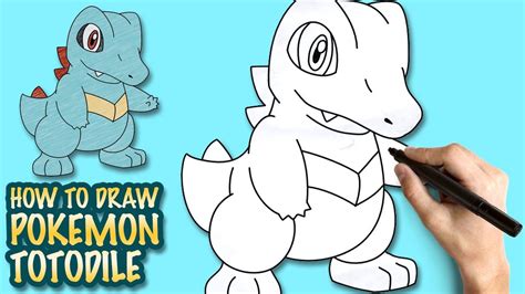 How To Draw Pokemon Totodile Easy Step By Step Drawing Lessons For