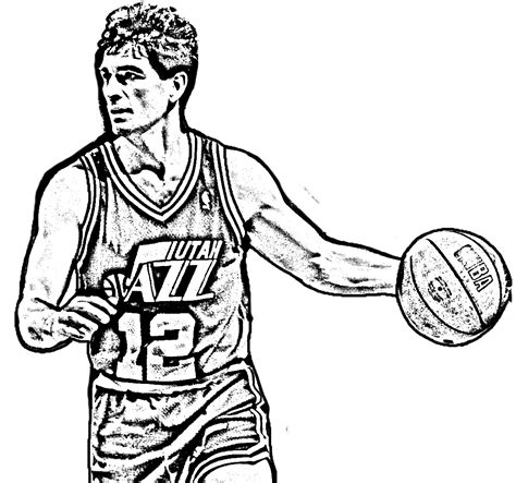 Dibujo De John Stockton De Basket Nba Para Colorear