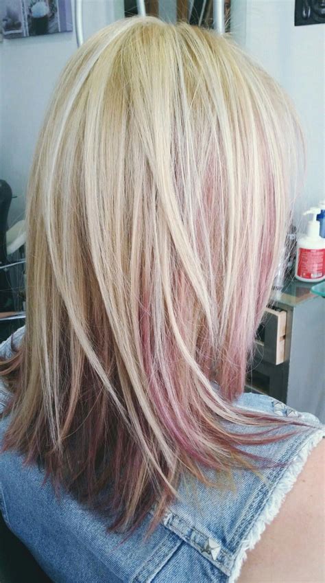 Pops of Purple hair colors, hair trends fall 2019, fall 2019 hair trends, blonde hair trends ...