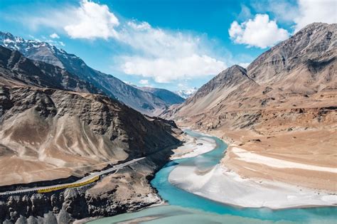 Free Photo Confluence Of The Indus And Zanskar Rivers In Leh Ladakh