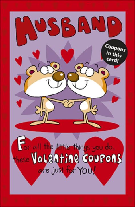 Husband Valentines Day Card With Coupons Cards Love Kates