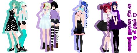 Mmd Pack 5 Casual Yandere Sim Ocs Dl By Invaderika On Deviantart