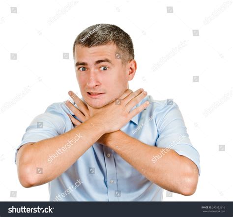 Man Shows Sign Asphyxiation Emotional On Stock Photo Shutterstock