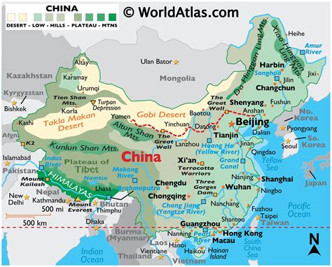 Mountain Ranges In China Map Time Zones Map