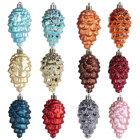 Ruhuadgb 8Pcs Pine Cone Pendants With Lanyard Sparkling Bright Color