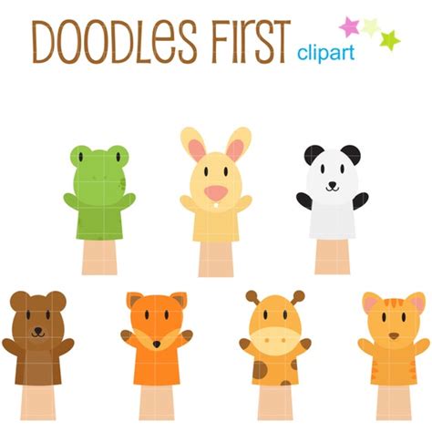 Animal Hand Puppets Clip Art For Scrapbooking Card Making