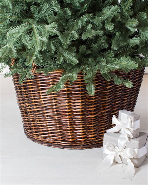 Willow Basket Tree Stand Main Christmas Decorations Sale Christmas