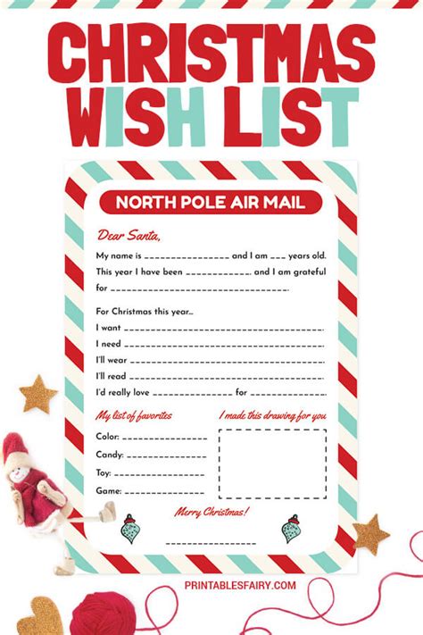 Christmas Wish List Printable Free Printable Included Bank Home