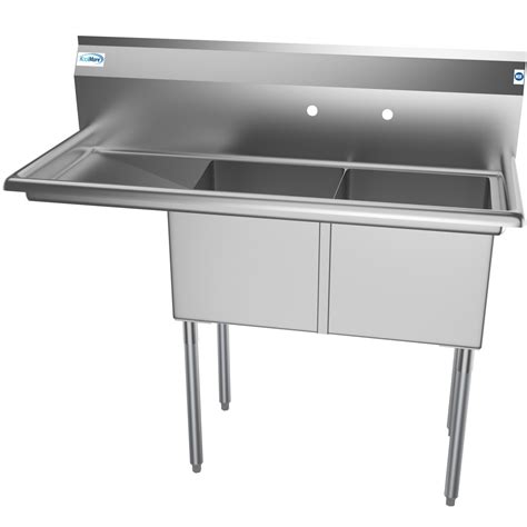 Koolmore Sb151512 15l3 48 Two Compartment Stainless Steel Sink With