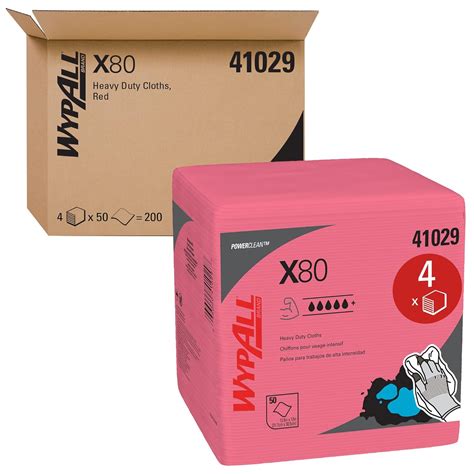 WypAll® PowerClean™ X80 Heavy Duty Cloths (41029), Quarterfold
