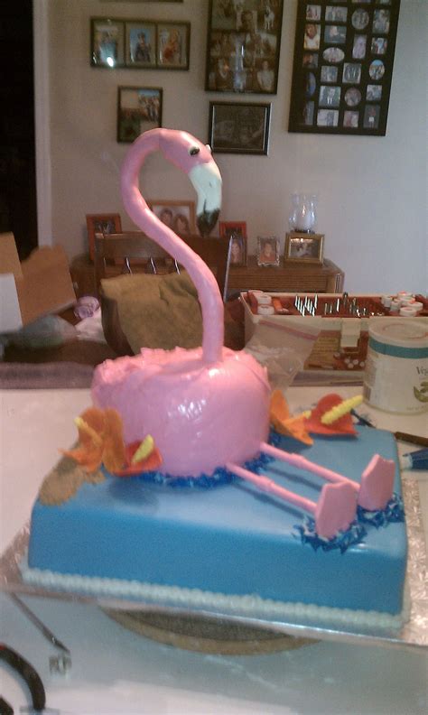 A Flamingo Cake That Is Chocolate With A Rasberry Filling Pink Flamingo Birthday Flamingo Cake