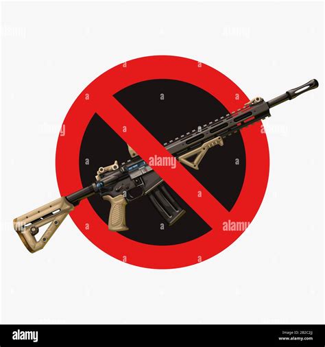 No Assault Rifle Weapon Sign Stock Vector Image And Art Alamy