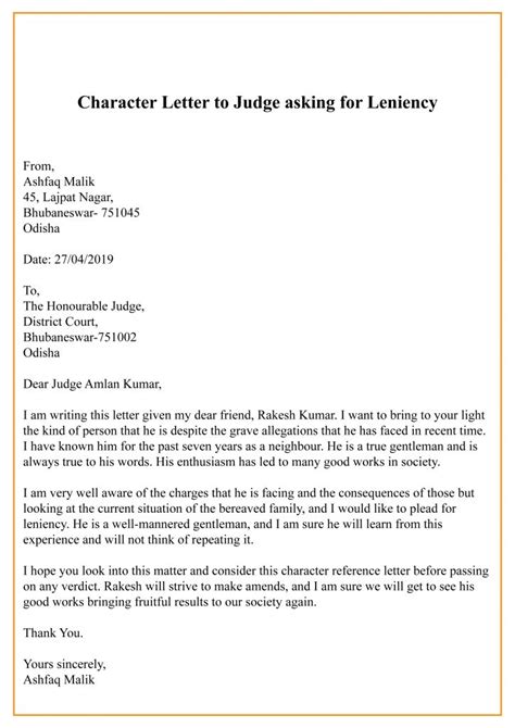 An expert correspondence into a judge should be. Example Of Character Reference Letter To Judge Template regarding Letter To Judge Template in ...