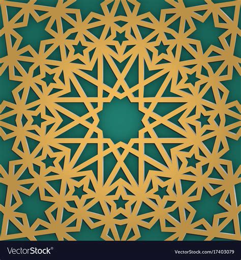 Arabic Ornament Seamless Pattern Geometrical Vector Image