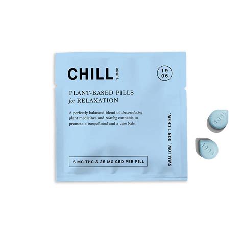 chill drops [2pk pouch] 10mg thc 50mg cbd 1906 swallowable pill jane