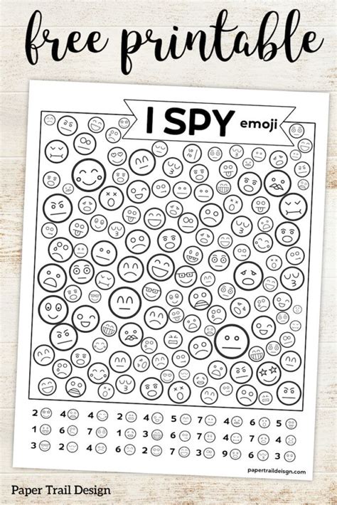 Free Printable I Spy Emoji Game Paper Trail Design Printable Games