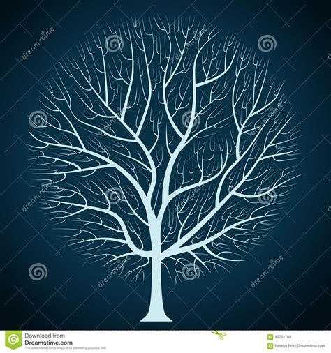 Graphic Design, Bright, Tree Silhouette On A Dark Blue Background Stock Vector - Illustration of ...