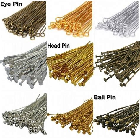 50 Pcs Eye Pins Head Pins Ball Pins Earring Wire Jewellery Craft 16