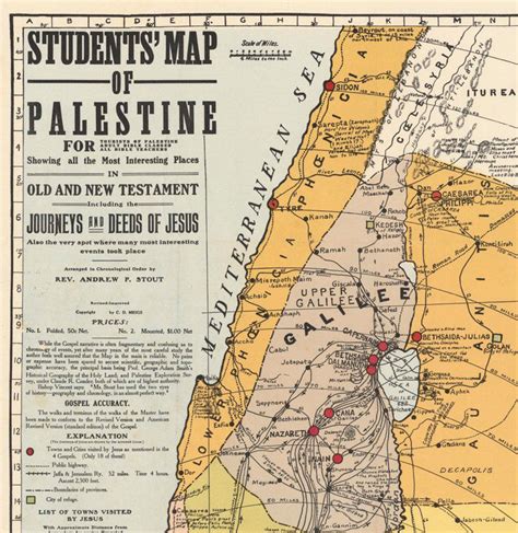 Map of jerusalem (jerusalem district / israel), satellite view: Old Map of Israel Palestine Jesus 1905 Religious Map ...