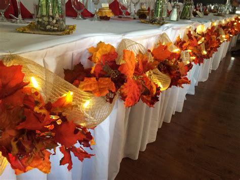 Simple But Beautiful Head Table Decorations For A Fall Wedding Using