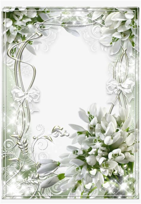 Download Green Flower Border Png Download Wedding Frame Transparent