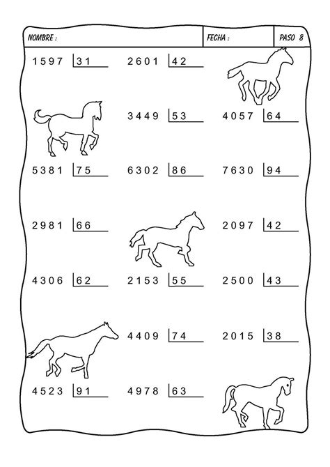 Fichas Para Practicar La División Escuela En La Nube Fichas De