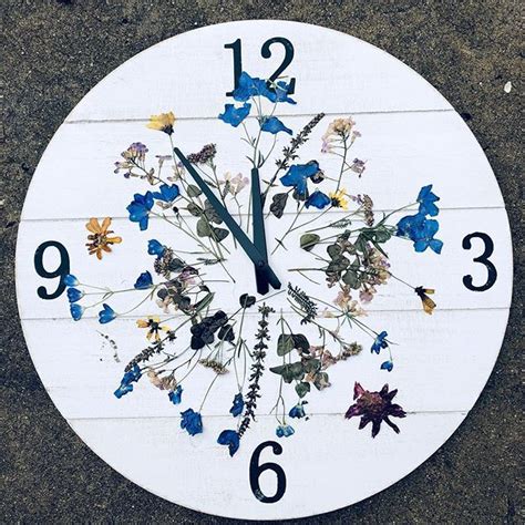 Pressed Flower Clock Flower Clock Pressed Flower Art How To