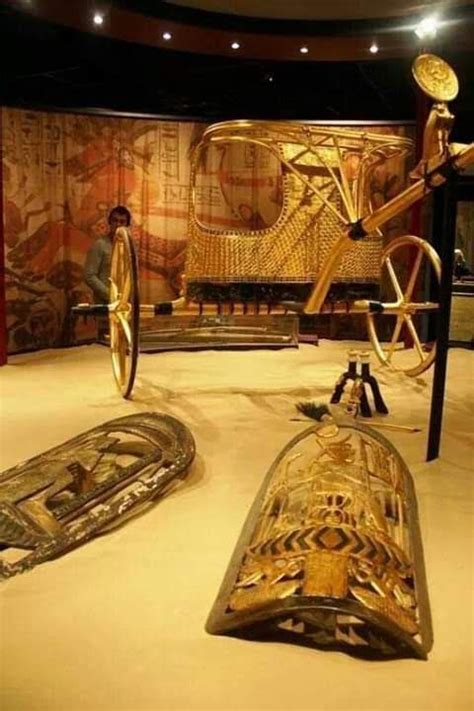 King Tuts War Chariot And Shields Egyptian Museum Antiquities Cairo