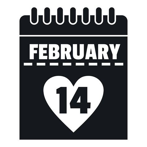 Valentines Day Calendar Icon Simple Style 15206886 Vector Art At Vecteezy