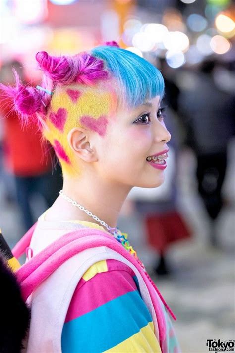 haruka kurebayashi and junnyan s colorful harajuku street fashion harajuku hair shaved hair