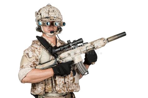 Soldier Man Full Armor Hold Machine Gun Stock Photo Image Of Helmet