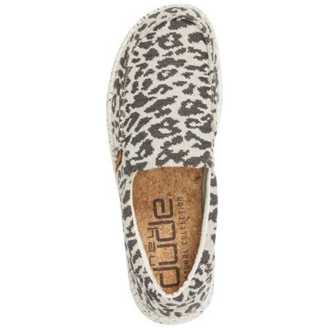 hey dude womens misty slip on shoes woven cheetah grey cleary s shoes and boots