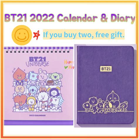 Bt21 Diary 2022 Calendar To 10000 Year Old Original Line Friends