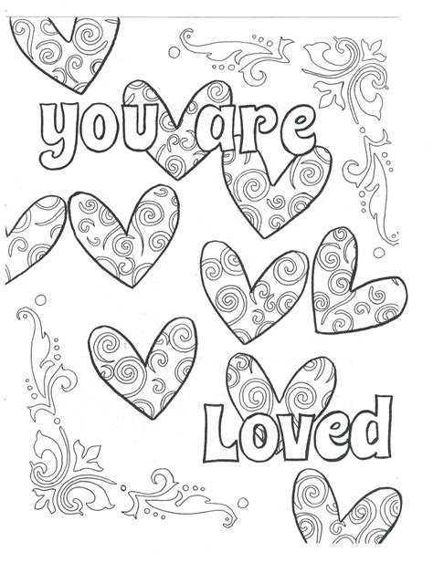 You are loved coloring page | Etsy | Valentine coloring pages, Love