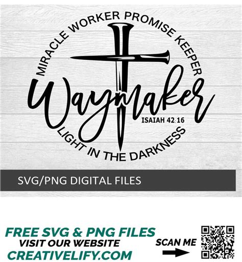 Waymaker Svg Miracle Worker Promise Keeper My God Christ Inspire