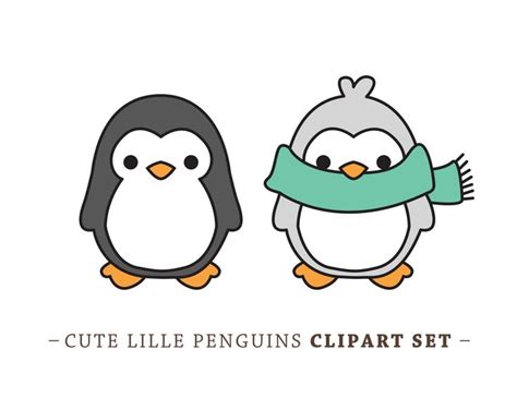Premium Vector Penguin Clip Art Cute Penguin Clip Art Etsy Penguin